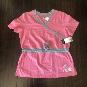 NWT: Katherine Heige Pink Scrubs Top Size:M
